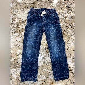 Gap 4T dinosaur denim jeans joggers